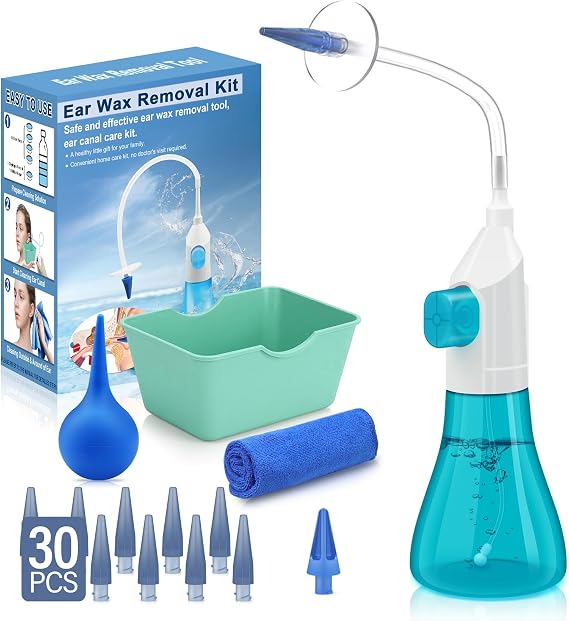 Ear Wax Removal Kit, Ear Cleaner Earwax Removal Kit, Ear Wax Cleaning Kit, Ear Irrigation Flushing System, Clean Ear Built Up Wax for Adults Kids, Ear Wax Removal Tool