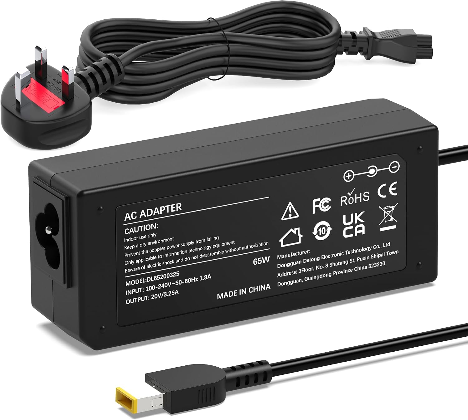 65W Yellow USB Laptop Charger Compatible with Lenovo Thinkpad T440 T440s T450 T450s T460 T460s T470 T470s T550 T560 T570 X240 X250 X270 Z50 Z70 Yoga 2 11 11S 13 Power Supply Adapter