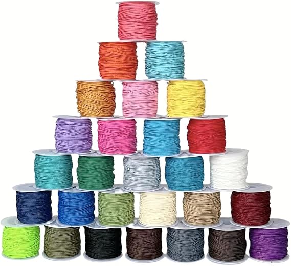 Waxed Cord 30 Colors 1mm Waxed Polyester Cord Waxed String for Bracelet Making Waxed Thread for DIY Jewelry Making Bracelet String Bracelet Cord Jewelry Cord 450m..., harnico0069
