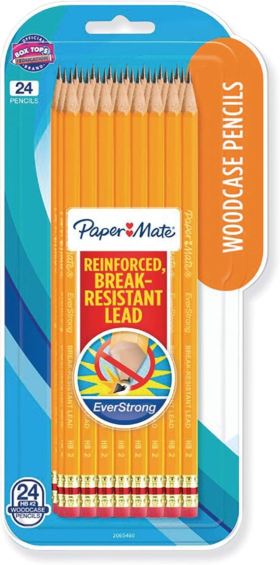 Paper Mate Everstrong #2 Pencils, Hb (#2), Black Lead, Gold Barrel, Dozen