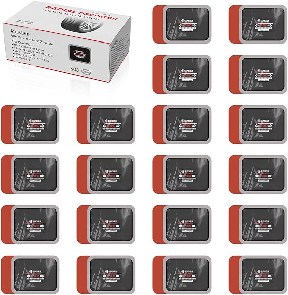 SUNSOUL 20Pcs Radial Tire Patches, 3.15" x 2.56" Heavy Duty Tire Patches