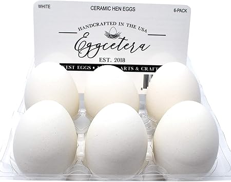 Ceramic Nest Eggs 6-Pack White