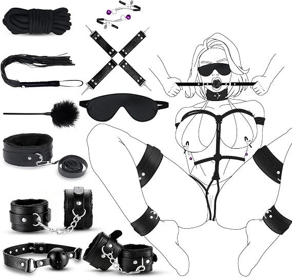 Couples Sexy Accessories 10 Piece Sx Tie up Set Women Man, Intimacy Items Bedroom Adult Tools for Couples, Suitable for Beginners and Advanced Users Z01