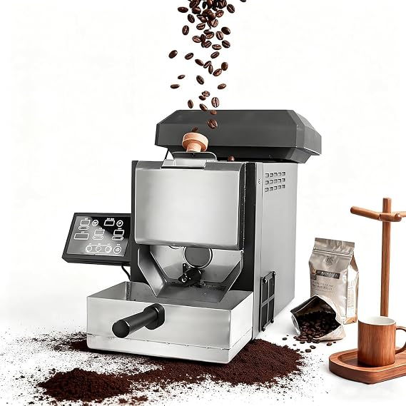 Electric Coffee Roaster, Smart Coffee Bean Roaster, 200g Capacity, Simulated Direct-fire Baking, LCD Digital Display, Auto/Manual Modes, for Office/Home