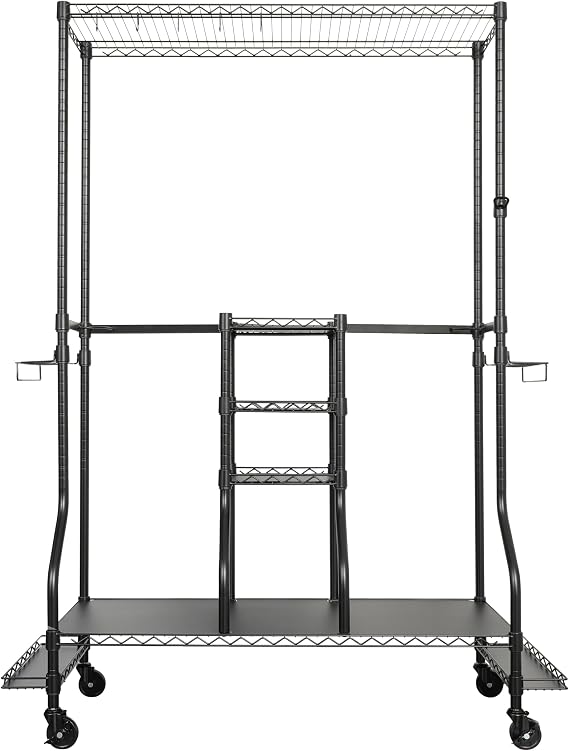 SafeRacks Golf Equipment Organizer Rack, Golf Bag Storage Rack for Garage, Fits 2 XL Bags & Accessories - Standard and Deluxe