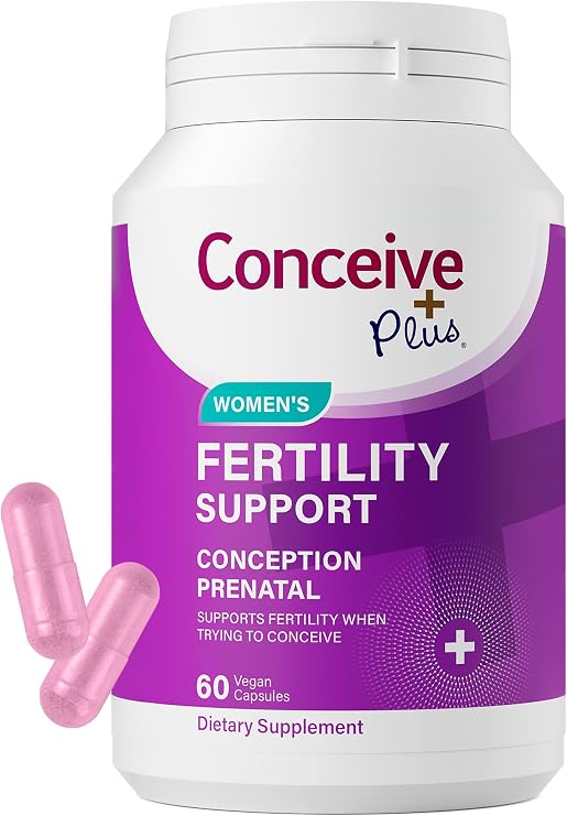 CONCEIVE PLUS Womens Fertility Support Prenatal Multivitamin for Trying to Get Pregnant Conception Blend, Hormonal Balance, Folate, Zinc, Thiamin, Riboflavin, Biotin Non-GMO, Vegan 30 Days