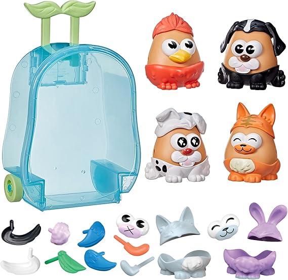 Potato Head Pet-Tato Tots, Pet-Themed Set with 31 Parts and Pieces Plus Rolling Carry Case, Easter Gift for Kids, Toddler and Preschool Toys for Girls and Boys 2 and Up