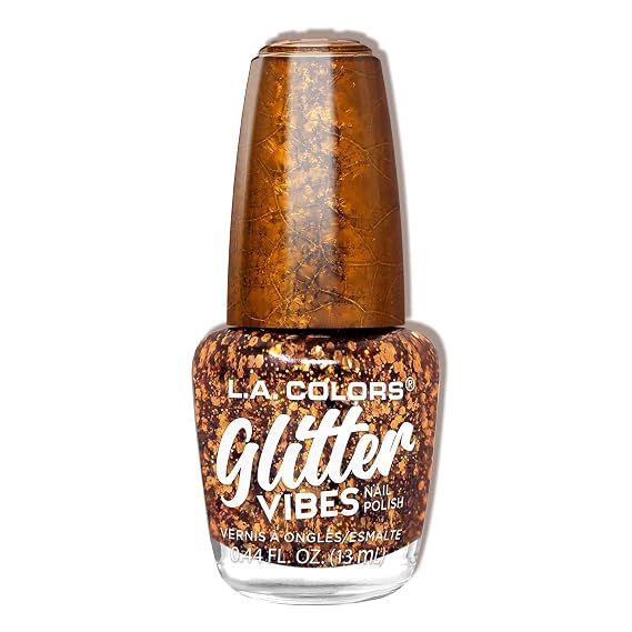 L.A. COLORS Glitter Vibes Nail Polish, Finesse CNL361