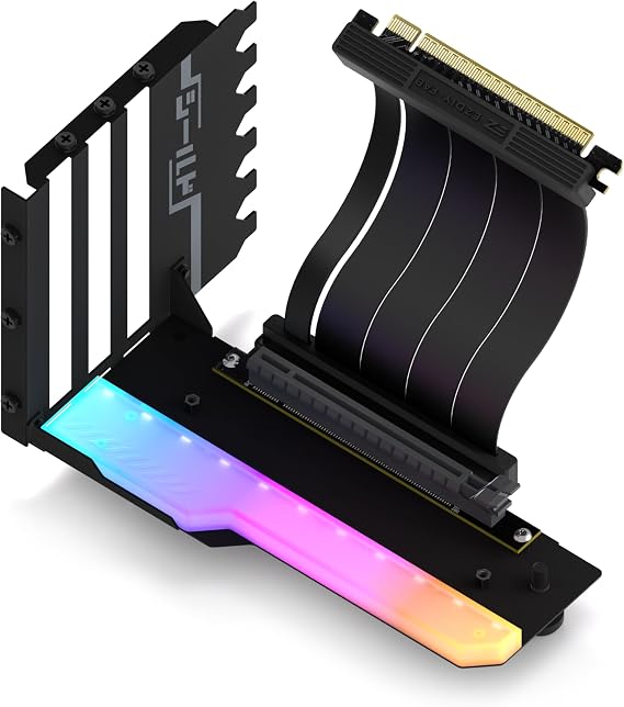 EZDIY-FAB Shield ARGB Vertical GPU Mount, 115mm PCIe 4.0 Riser Cable, Black