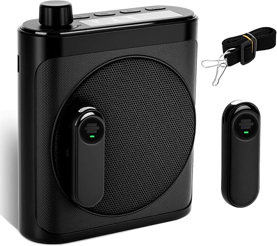 Voice Amplifier for Teachers with 2 Magnetic Wireless Microphones | Portable Bluetooth speaker & rechargeable voice amplifier for teachers, fitness instructors, yoga & tour guides