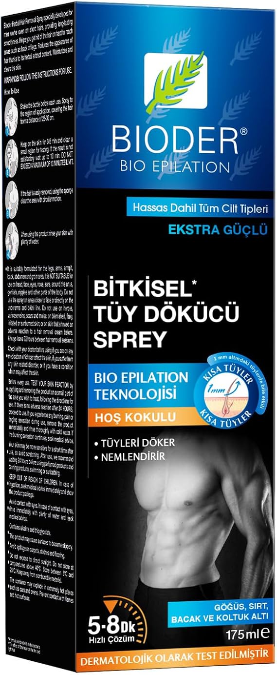 Bioder Depilatory Spray Male 175 Ml - Hair Reducing Effect
