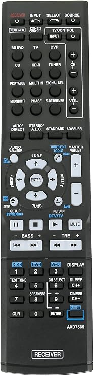 New AXD7565 Replace Remote fit for Pioneer VSX-324-K AXD7565 VSX-819H VSX-828-S VSX-921 Home Theater Audio Video Receiver System
