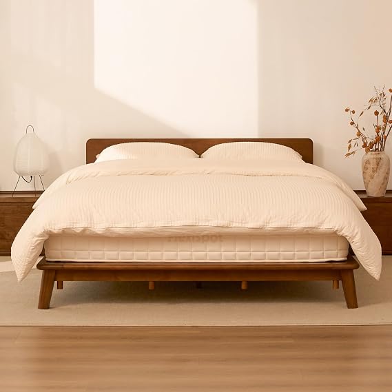 FLEXISPOT Hako G1 Queen Solid Wood Platform Bed with Tool-Free Assembly