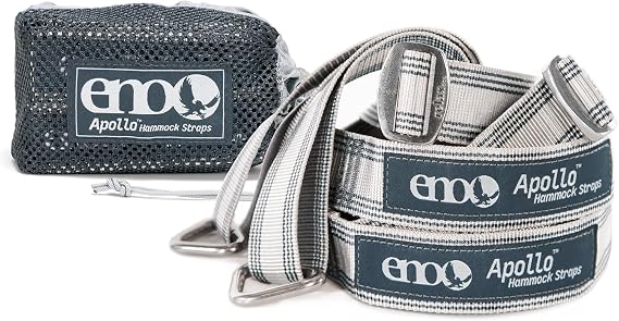 ENO Apollo Suspension System - Tree Strap for Hammock - Hammock Accessories for Backyard, Patio, or Balcony Furniture and Decor - Grey/Charcoal