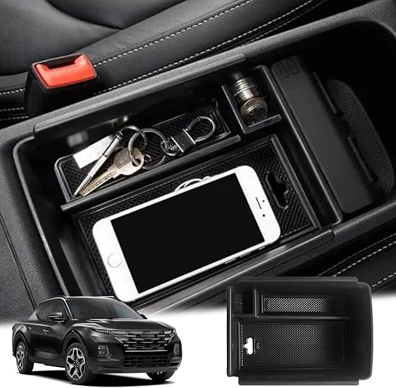 Centre Console Storage Box, Compatible with Skoda Kodiaq 2017-2023 / Karoq 2017-2024, Centre Armrest Handbrake Organiser, Centre Console Organiser Tray, Centre Console Armrest Storage Box