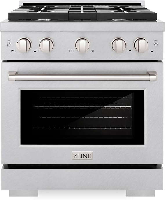 ZLINE 30 in. 4.2 cu. ft. Paramount Gas Range with 4 Burner Cooktop and Convection Gas Oven in Satin Stainless Steel (SGRS-30)
