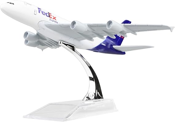LESES Diecast Plane Model 1:400 Scale FedEx A380 Airplane Model for Decoration or Gift