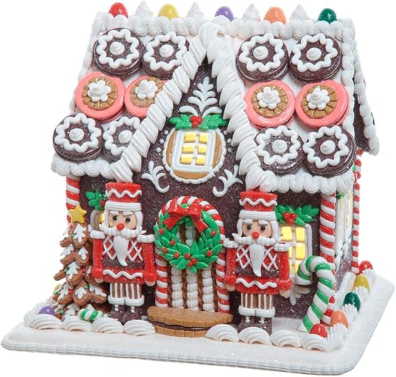 Kurt S. Adler 9.5 Inch Battery Operated LED Gingerbread Cookie House