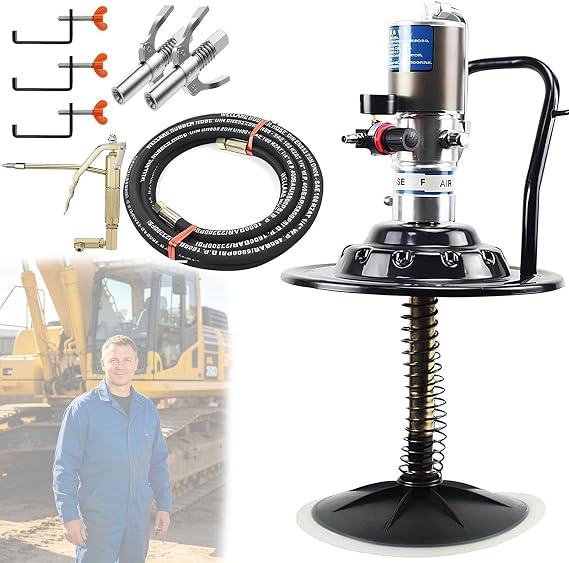 60:1 Air Operated Grease Pump for 5 Gallon Bucket with Full of Accessories