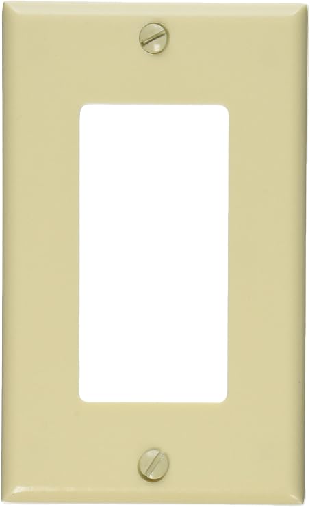 Leviton 1-Gang Decora/GFCI Device Wallplate, Standard Size, Thermoset, Device Mount, 80401-I, Ivory