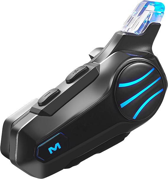 Motorcycle Helmet Bluetooth Headset - V5.4 Motorcycle Communication System | 2-Way Helmet Intercom, Helmet Speakers & Mics CVC/DSP Noise Cancellation, IP67 Waterproof, Hands-Free Call Music