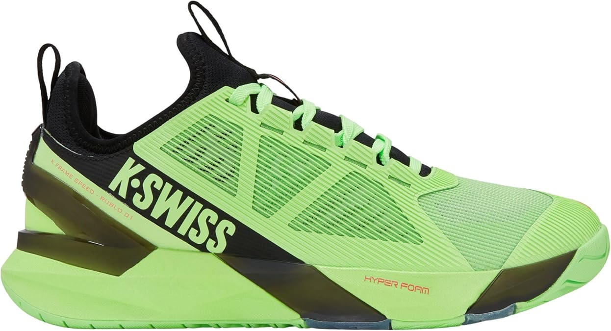 K-Swiss K-Frame Speed Rublo Tennis Shoe (Soft Neon Green/Black/Neon Lava)