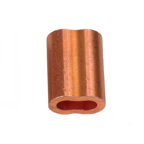 Lexco Cable 316CSV Copper Hourglass Wire Rope Thimble Sleeves (20 Pieces/Pack)