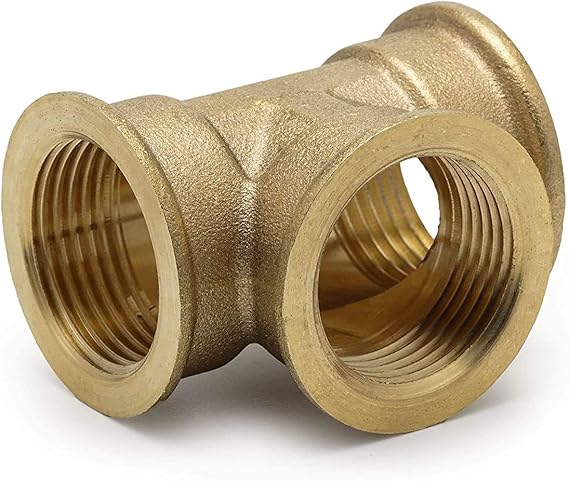 Tee Adapter 3/4" Female Pipe Thread Adapter Fittings Brass Connector T Adapter Pipe Fitting