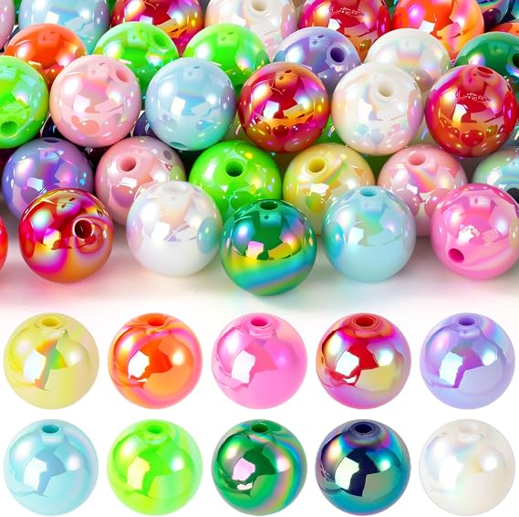 OIIKI 30pcs 16mm Bubblegum Beads for Beaded Pens, Random Color