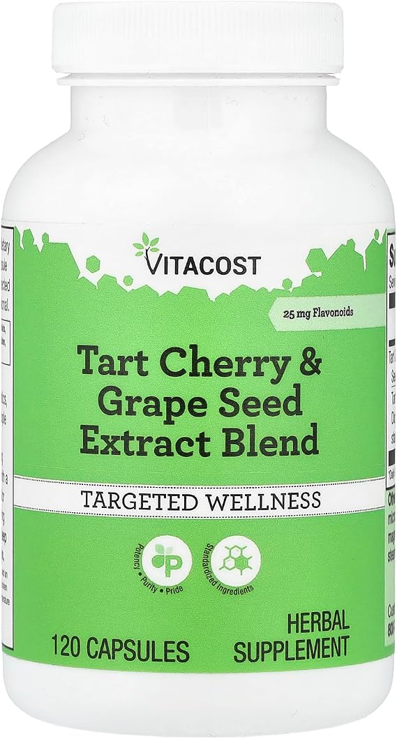 Vitacost Tart Cherry & Grape Seed Extract Blend, 120 Capsules