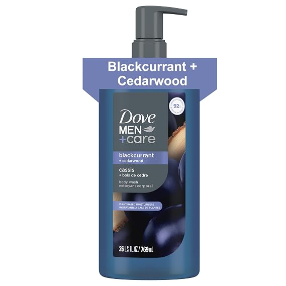 Dove Men Moisturizing Body Wash, Blackcurrant + Cedarwood, 26 oz