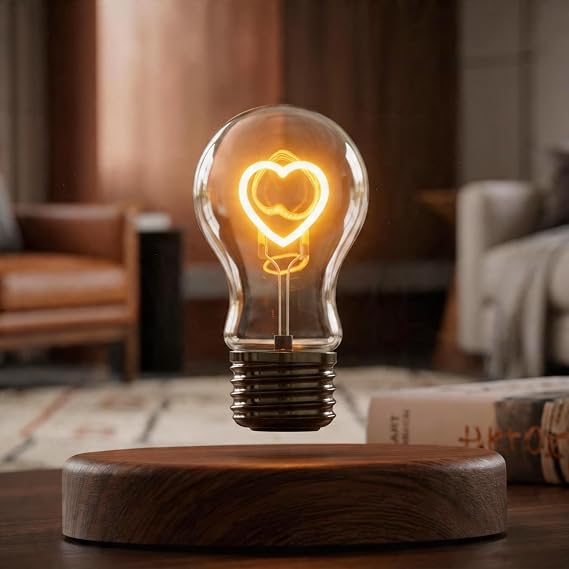 MAGECMOON Magnetic Floating LED Light Desk Lamp Table Lamp Night Light, 360 Degree Automatic Rotating Light for Unique Gifts Room Home Office Decor Tech Toys