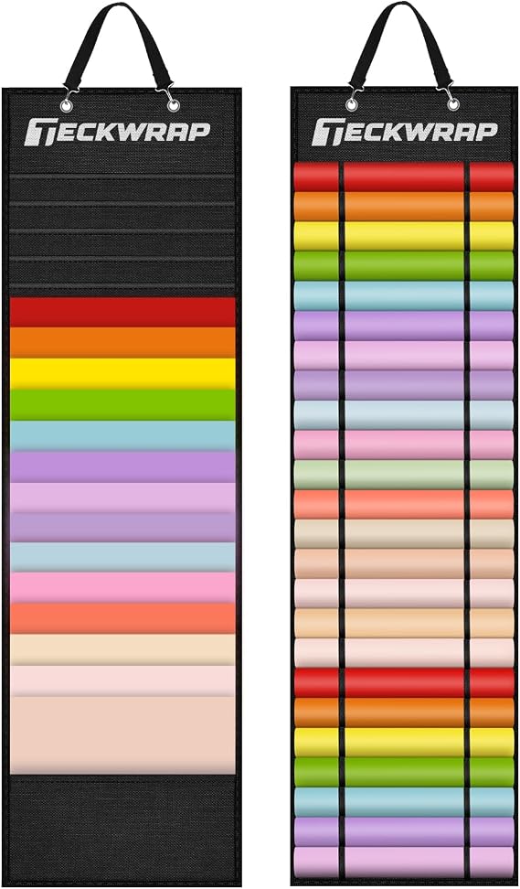 TECKWRAP Vinyl Roll Holder with 44 Compartments, Black