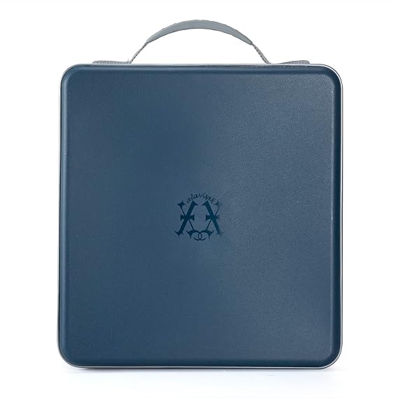 alavisxf xx CD Case, 224 Capacity Hard Plastic Organizer Holder for Car | Double Zipper Closure, Portable Handle, Heavy Duty, Anti-Slip Scratch-Resistant, DVD Storage, for Home Office Travel