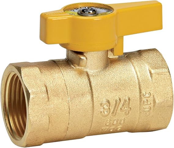 Homewerks VGV-2LH-B3CB Gas Ball Valve, Female Thread x Female Thread, Brass, 1/2-Inch
