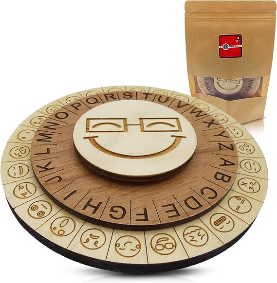 Smiley Face Cipher Wheel - Escape Room Prop for All Ages - Create Secret Messages and Clues
