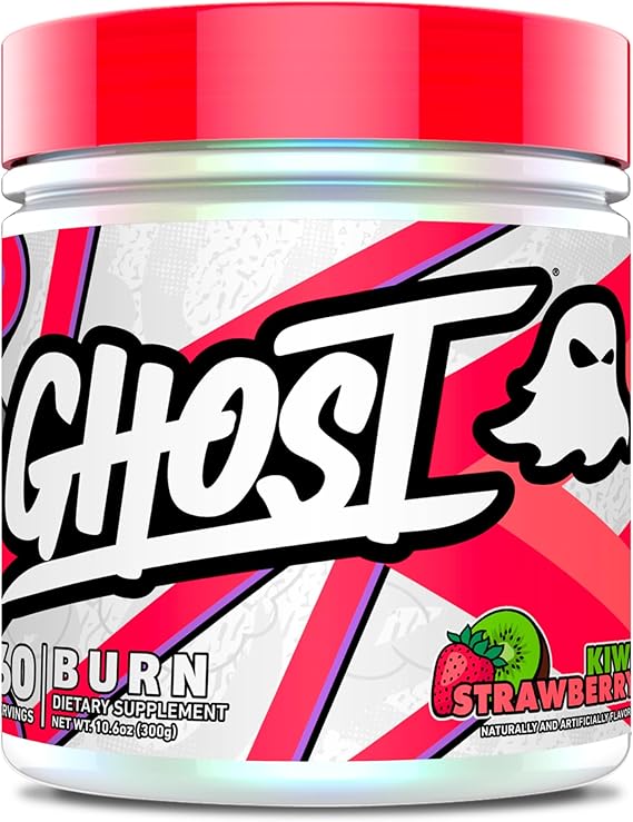 GHOST Burn Weight Management Powder, Kiwi Strawberry, 60 Servings - Vegan | Metabolism & Energy Support Supplement for Men & Women - Natural Caffeine, L-Carnitine & L-Tyrosine - Gluten, Soy, Sugar-Free