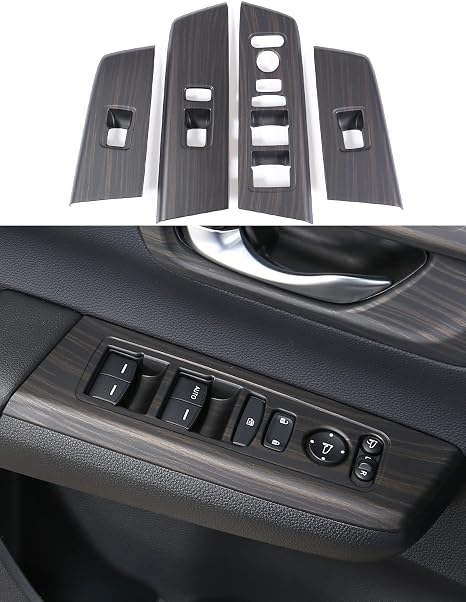 for Honda CRV 2023 2024 2025 2026 Window Control Switches Protective Panel, Luxurious Wood Grain Interior Cover Moulding Trims for CR-V LX, EX, EX-L, Sport Hybrid, Sport-L Hybrid, Sport Touring-Wood