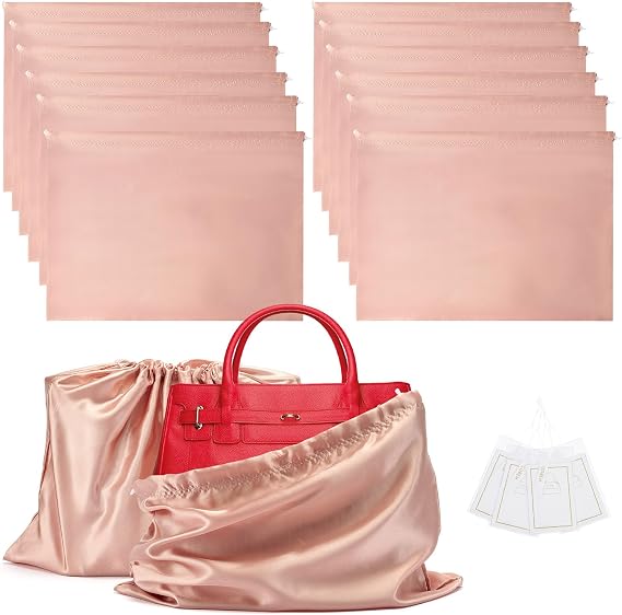 12 Pack Dust Bags for Handbags Travel Storage Pouch Silk Cloth Bag