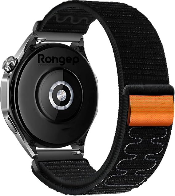 Rongep Huawei ile Uyumlu Fabric Loop 22mm Kordon GT6/GT6 Pro/GT5/GT5 Pro/GT4/GT3/GT3 Pro 46mm için Cırt Cırt Tasarım Yumuşak ve Konforlu GT6 Kordon Rahat Yapılı Terletmeyen GT6 Kayış