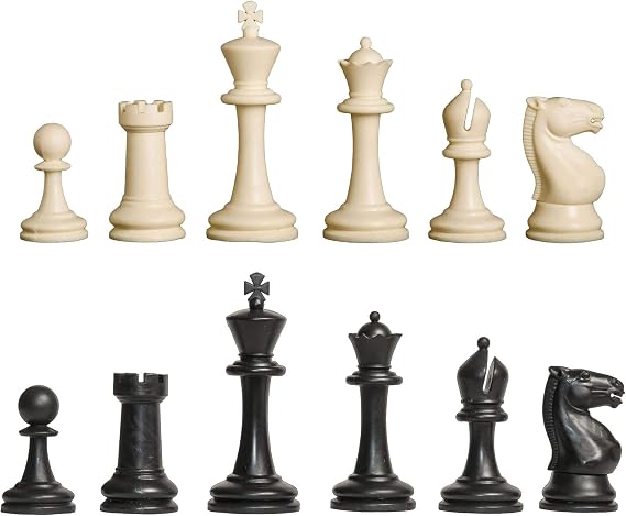 The House of Staunton Competition Plastic Chess Set - Pieces Only - 3.75" Black & Natural
