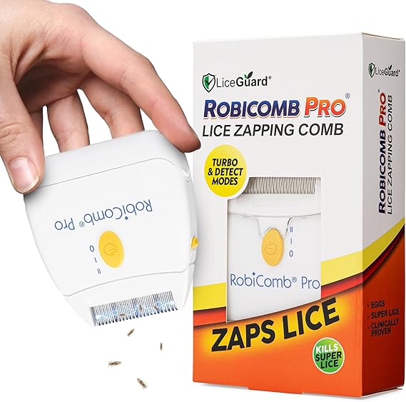 Robi Comb Pro Electronic Lice Comb | Battery-powered electronic lice comb with Detect and Eliminate modes, suitable for kids, adults and dry hair.