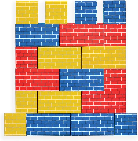 BB at Play Heavy Duty Kids Jumbo Cardboard Building Blocks, 20 PK | 10 Large and 10 Medium Stackabke Blocks, Easy To Assemble, Durable and Encourages Open Play for Kids and Families