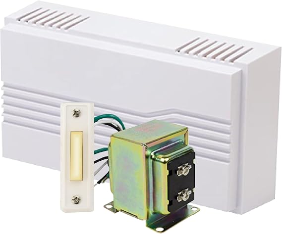 Newhouse Hardware Hardwired Chime Kit with 16-Volt/30VA Transformer and Surface-Mount White Button