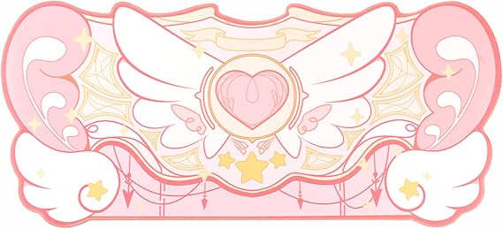 GeekShare Large Gaming Mouse Pad Kawaii Pink Non-Slip Rubber Back Mouse Pad Big Waterproof Desk Mat for Keyboard and Mouse Perfect for Gaming,or Home Office Work - Star Wings(Super Dense Cloth)