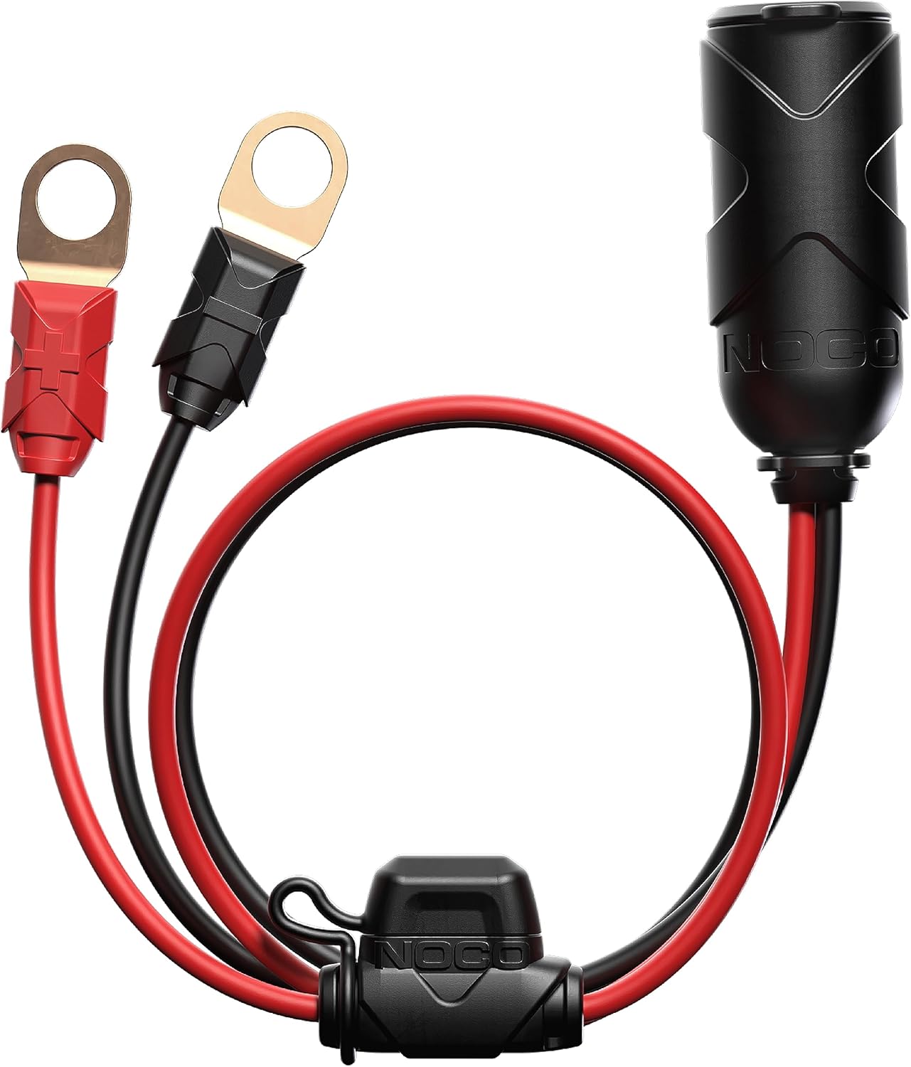NOCO GC018 15A 14AWG 12V Adapter, Heavy-Duty Cigarette Lighter Plug, and Female Socket with Eyelet Terminals