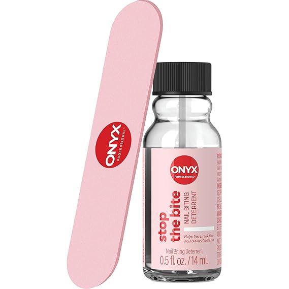 Onyx Professional Stop the Bite Nail Biting Prevention Polish, 0.5 Fl Oz - Made in USA, Stop Nail Biting, No Bite Nail Polish, Thumb Sucking Deterrent
