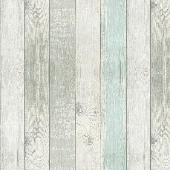Self Adhesive Rustic Blue Wood Shiplap Contact Paper Shelf Liner for Kitchen Cabinets Dresser Drawer Table Cupboard Walls Furniture Decal 17.7X117 Inches