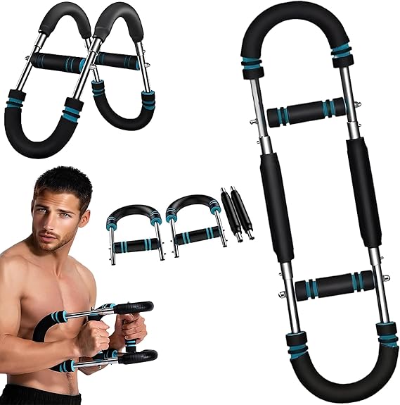 U-Shape Twister Arm Exerciser, Adjustable Chest Expander, Biceps,Triceps,Shoulders,Back,Forearm and Inner Thigh Workout ,Upper Body Strength Training,Portable Spring Resistance Home Fitness Equipment