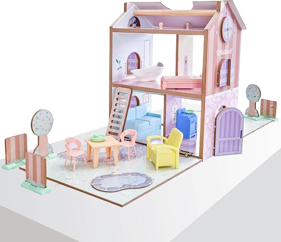 KidKraft Play & Store Cottage Wooden Dollhouse with 36 Accessories